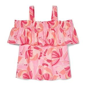 Janie and Jack Peony Print Cold Shoulder Top, 2T - NWT
